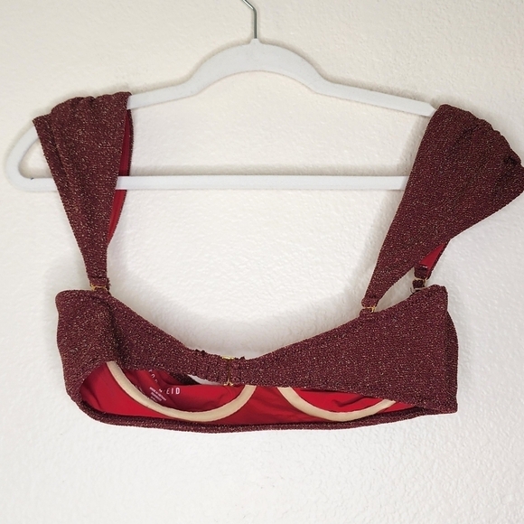 Storm Reid x Pacsun Burgundy Removable Sleeve Bikini Set M-L - Picture 4 of 9